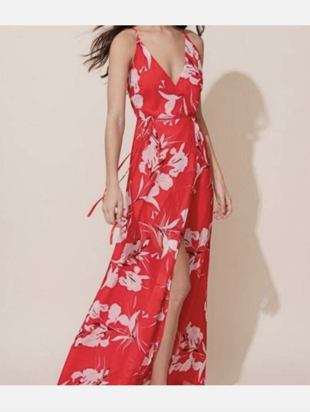 Yumi Kim Designer Maxi Wrap Dress Rush Hour Red Iris L